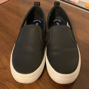 Womens Sperry black and white shoes size 6.5